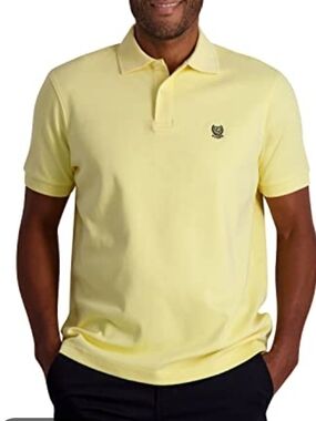 Chaps Men’s Pale Yellow Polo with Crest